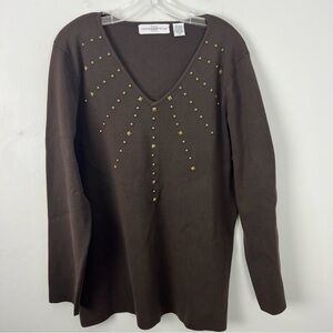 Marisa Christina Silk Blend Studded Chocolate Top
